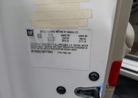 2006 Chevrolet Impala Ltz из США, поврежденный, VIN 2G1WU581669178429